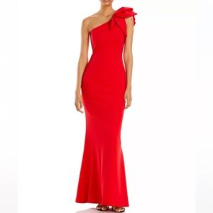 Aqua | Formal One Shoulder Scuba Evening Gown